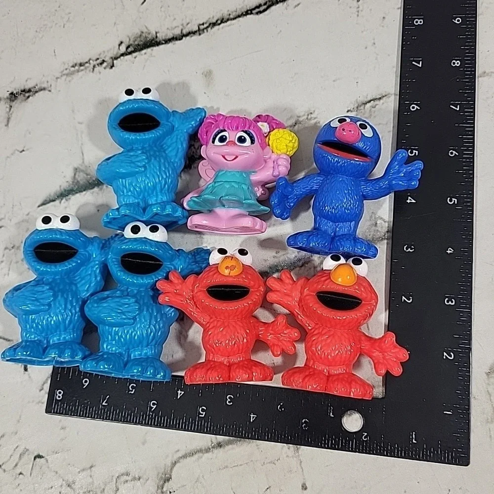 Sesame Street Characters Figures Lot Of 7 Plastic Cookie Monster Elmo‎ Abby